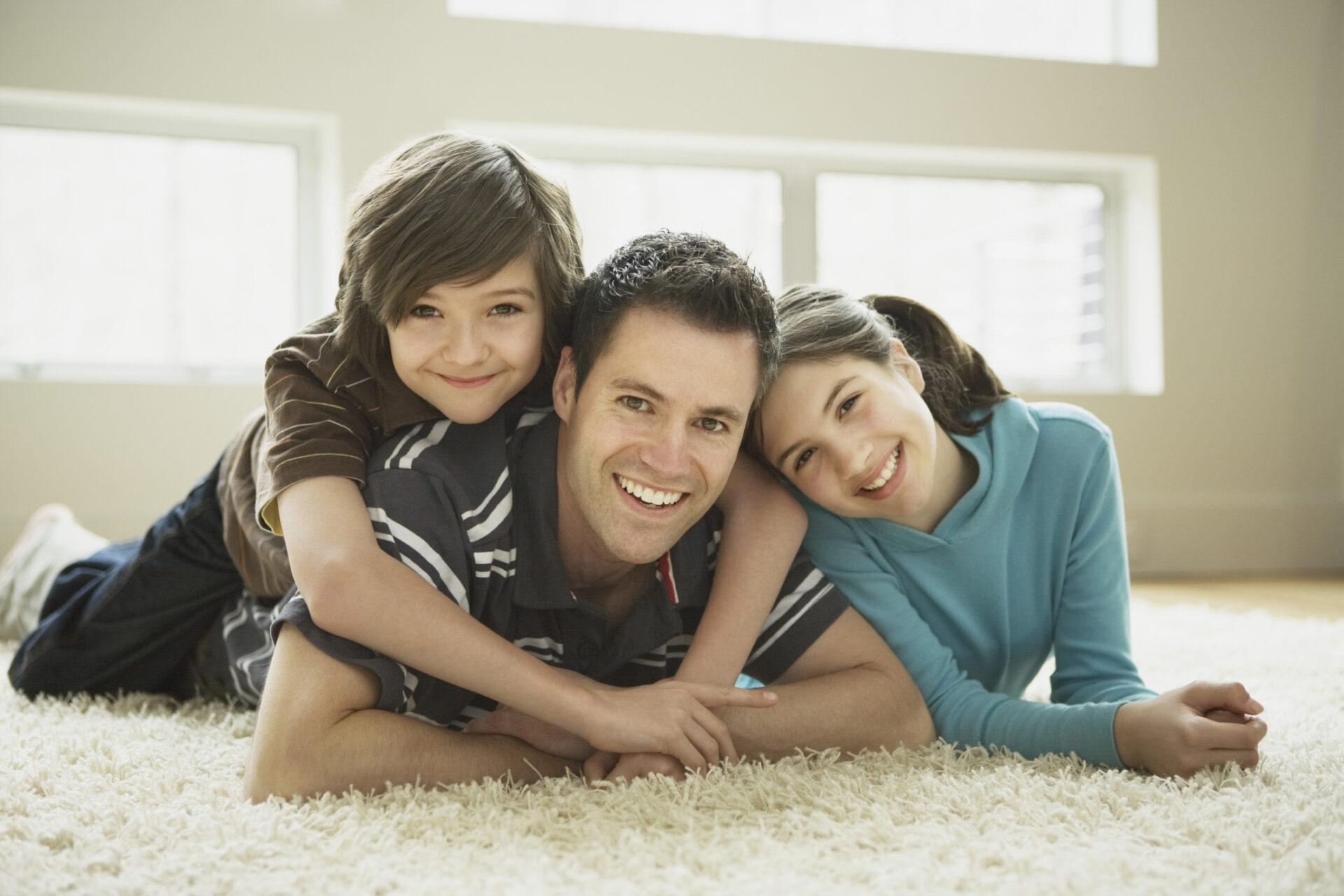 Bright, allergen-free living room cleaned with a BEAM central vacuum